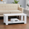 2 Tier Wooden Rectangular Coffee End Table Shelf Cocktail Table Living Room