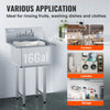 Commercial Utility & Prep Sink 1 Compartment Stainless Steel Backsplash