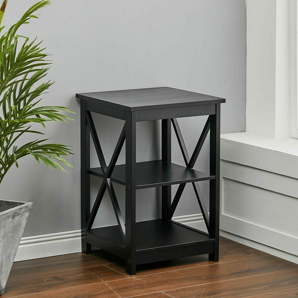 Small Coffee Table 3 Tier Sofa Side End Stand Storage Table Bedroom Ni ...