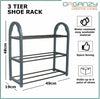 3 Tier SHOE RACK Stand Storage Organiser Compact SPACE SAVE Shelf