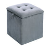 Square Ottoman Stool Dressing Table Chair Footstool Velvet Padded Storage Box