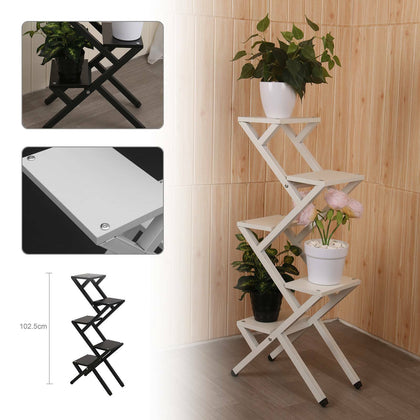5 Tier Plant Stand Flower Pot Holder Ladder Shelf Rack Organizer Indoor Outdoor