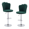 1/2x Velvet Bar Stools Kitchen High Chair Petal Back Breakfast Stools Pub