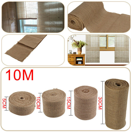 5/10/15/30cm 4 Sizes Burlap Roll Table Hessian Roll Fabric Burlap Jute Rustic