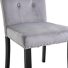 2x Velvet Dining Chair with Knocker/Ring Back Dining Room Kitchen Chairs Grey