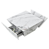 Marble-Look Side Coffee Table Wooden Drawer Storage Modern Living Room Furniture