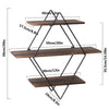 Industrial Geometry Wood Floating Shelf Heavy Duty Hanging Wall Mounted Unit Tac