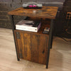 Vintage Industrial Side Table Bedroom Cabinet Storage Unit Rustic Style Metal