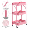 3 Tier Slim Kitchen Storage Trolley Cart Rack Tray Shelf Rolling Wheel W/ Handle
