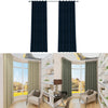 Pair Thick Blackout Eyelet Ring Top Curtains Pencil Pleat Panel Door Curtain Gre