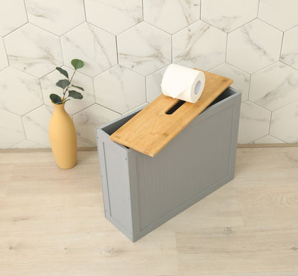 Shaker Slimline MDF Multi-purpose Bathroom Storage Unit, Grey 49.5 x 16 x 40cm