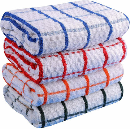 Terry Tea Towels 100% Cotton Set Dish Cloths Kitchen Cleaning Drying T Towel New