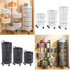 3-6 Tier Rotating Kitchen Trolley Storage Shelf Rack Fruit Vegetable Organizer