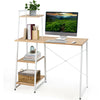 Computer Desk 2-in-1 Bookshelf PC Workstation Laptop Table with 4 Tiers Storage