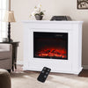 30inch Electric Fireplace Fire Suite Wooden White Surround LED Flame Room Heater