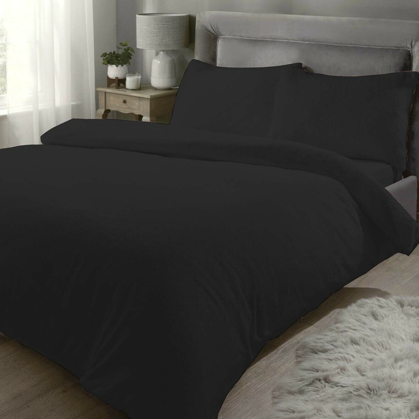 Single Teddy Fleece Duvet Cover with Pillow Case Thermal Warm Bedding Set