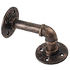 2PCS Pipe Shelf Brackets Industrial Iron Rustic Shelves Wall Floating Supports