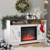 Fireplace TV Stand for TVs up to 73 Inches With Electric Heater Insert LED Flame