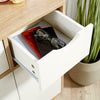 Sideboard Oak White Storage Cabinet 2 Door 2 Drawer Cupboard Solid Wood Legs