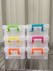 6x 0.3L Plastic Storage Tub Boxes with Clip on Lids Paper Clip tubs Office