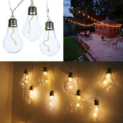 Vintage LED String Light 10 Edison Bulbs Warm White 2.5m Indoor Outdoor Decor