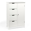 VonHaus Bathroom Storage Unit - Freestanding Cabinet Cupboard 4 Drawer 1 Door