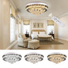 40cm Flush Mount Modern Round LED Ceiling Chandelier Crystal Light Lamp Pendant