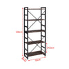 5 Tier Tall Bookshelf Bookcase Rustic Wood Metal Storage Display Shelving Unit