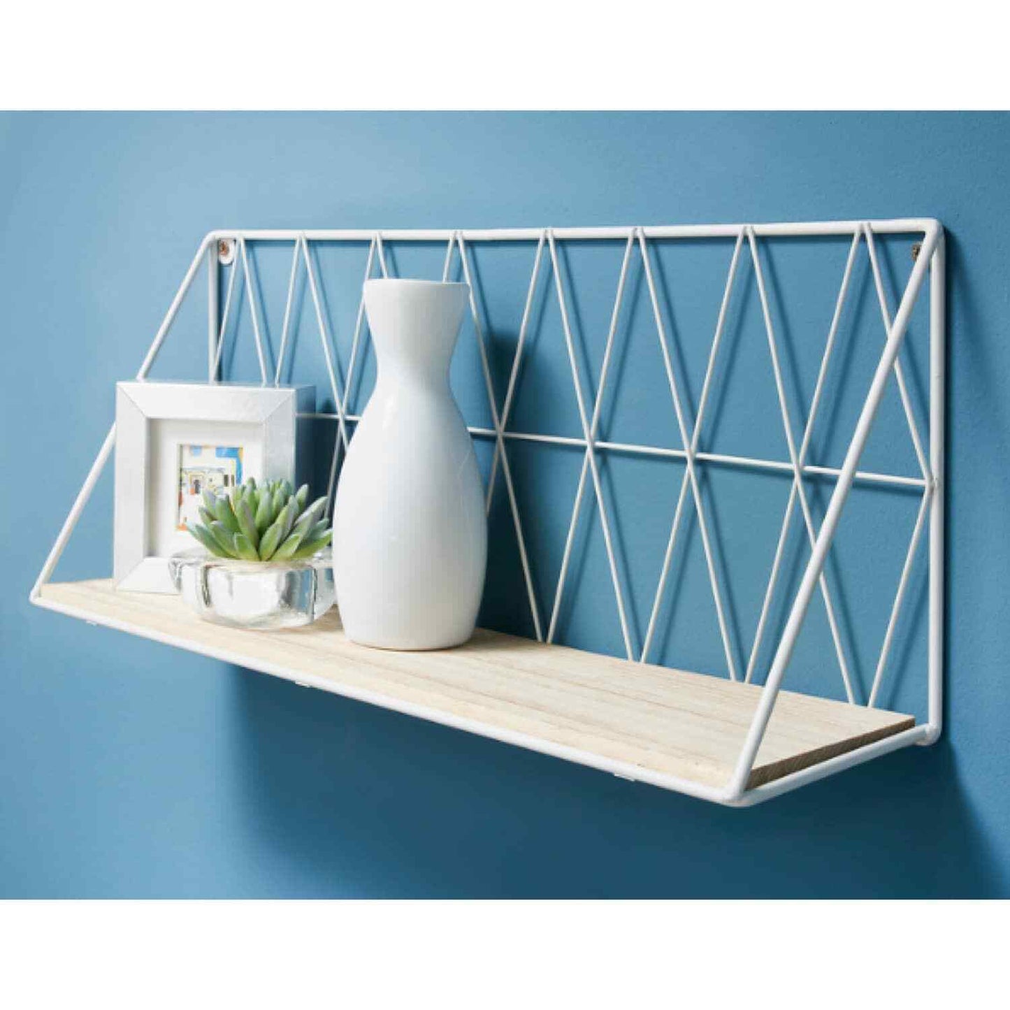 48cm Shelf Metal Wire Wall Floating Shelves Storage Decoration Fully Assembled