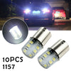10pcs1157 LED Reverse Brake White Light Bulbs Tail Stop Light Parking Bulbs 12v