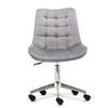 Velvet Office Chair Swivel Computer Desk Chair Armless Lift Chrome Legs Study