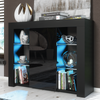 Unit TV Cabinet Cupboard Sideboard High Gloss Doors With Free LED