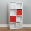 8 Cube Storage Unit White/Red Boxes Childrens/Kids Bedroom Toy Basket Shelves