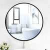 Large Black Framed Round Wall Mirror Modern Circle Glass Bathroom Bedroom Decor