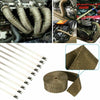 10m Titanium Exhaust Heat Wrap Manifold Downpipe High Temp Bandage Tape Roll UK
