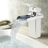 Modern Bathroom Basin Sink Tap Monobloc Mixer Taps Faucet Waterfall Chrome Brass