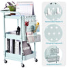 3 Tier Kitchen Trolley Cart Handle Slim Rolling Wheel Storage Basket Rack Salo