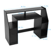 Gaming Computer Table w/ Shelf & RGB Lights Laptop Desk Office Workstation Black