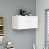 WALL MOUNTED CABINET FLOATING WALL SHELF STORAGE UNIT CUPBOARD 2 DOORS WHITE UK