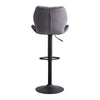 2x Grey Breakfast Bar Stools Velvet Swivel Gas Lift Chairs Kitchen Pub Chair New