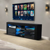 Modern TV Unit Cabinet Stand LED Light High Gloss Doors and Matt body Storage