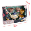Toddler Role Pretend Play Party Tea Set Plastic Kids Toy Gift w/ Sound & Lights