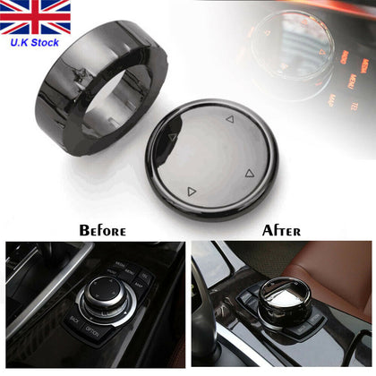 IDrive Car Multimedia Button Knob Cover Trim Ceramic Black for BMW F10 F20 F30