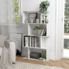 4/5/6 Tier Bookshelf S-Shaped Z-Style Bookcase Storage Display Modern Unit White