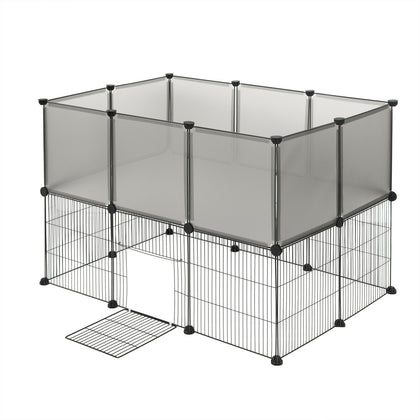107x72x72cm Pet Fence Puppy Cat Rabbit Play Pen Wire Run Enclosures Indoor Home