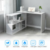 L-Shape 360° Rotating Computer PC Desk Corner Table w/Storage Shelf Home Office
