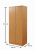 2 Door Double Wardrobe In Beech - Bedroom Furniture Storage Cupboard