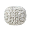 Cotton Knitted Pouffe & Footstool Round Large Chunky Ottoman Stool