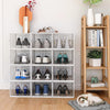 Mondeer 8/12 pcs Stackable Shoe Organiser Boxes Shoe Cabinet Transparent/Black