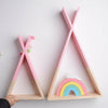 Cute Wooden Storage Wall Shelf Hanging Rack Nursery Room Kids Bedroom DIY Gift